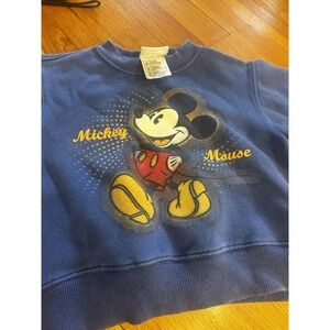 Vtg 90s Disney Store Exclusive Mickey Mouse Blue Crew Neck Sweatshirt Sz 2/3 XXS